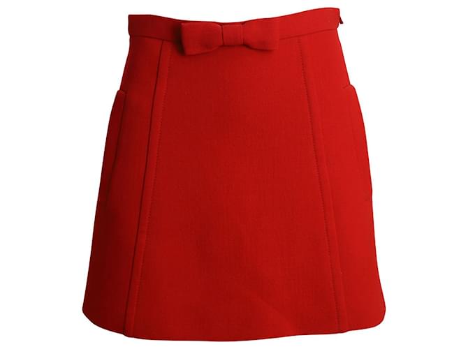 Miu Miu A-Line Bow Detail Skirt