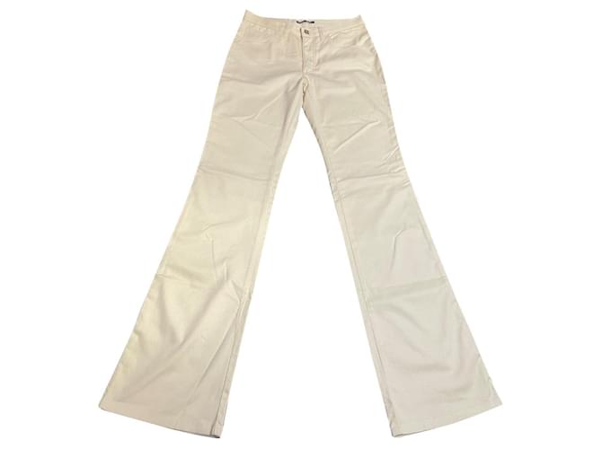 Versace Un pantalon, leggings Coton Elasthane Crème  ref.917644