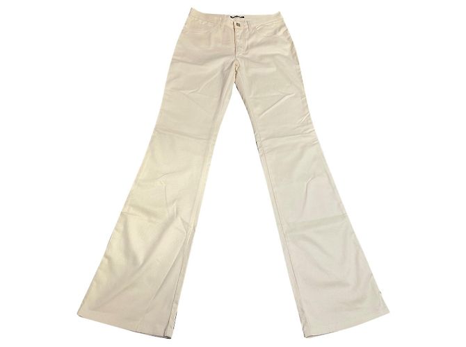 Versace Schlaghose creme Baumwolle
