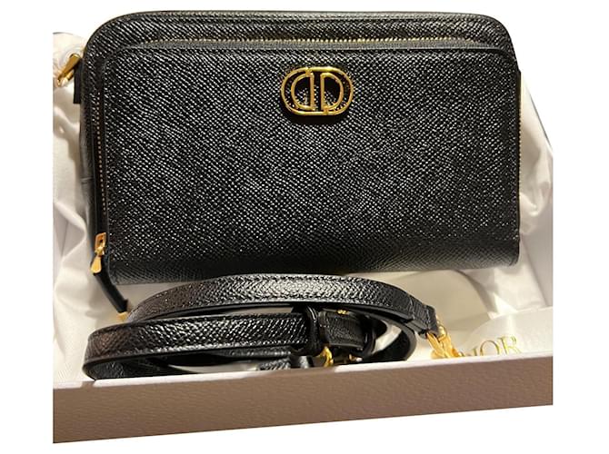 Dior Clutch bags Black Leather  ref.917657