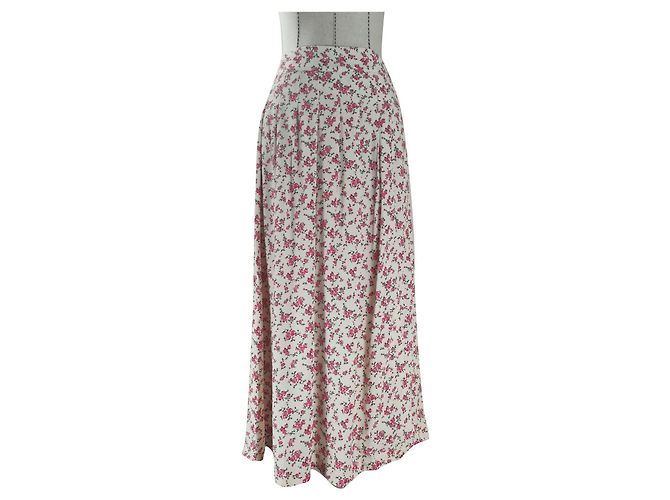 Falda SéZane Tabata Estampado de Rosa Viscosa Talla 36 Multicolor