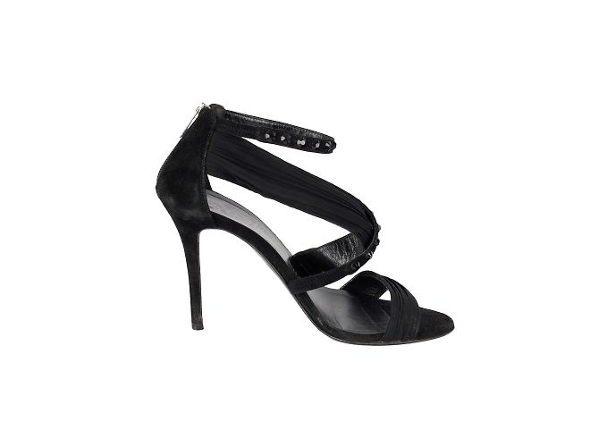 Le Silla Studded Ankle Strap Sandals  Black