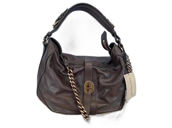 Bolsa de mão Burberry em couro marrom