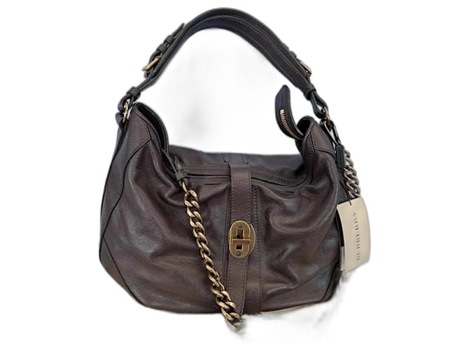 Burberry Handbags Brown Leather  ref.917780
