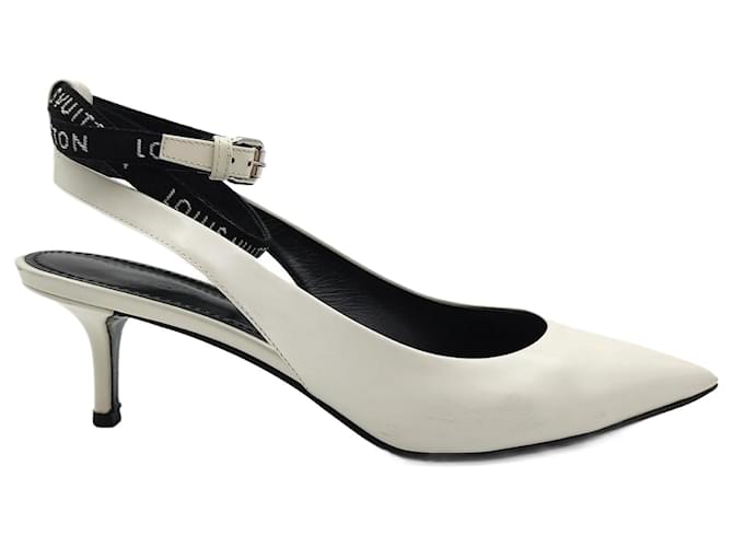 Zapatos de salón de mujer Louis Vuitton en piel blanca (UE37) Blanco Cuero  ref.918505