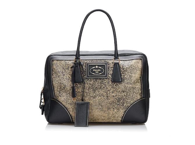 Prada Saffiano Leather Handbag Black  ref.918547