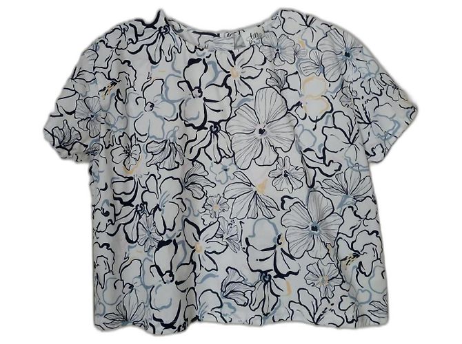 Attic and Barn Santos Bluse aus Baumwollpopeline Mehrfarben