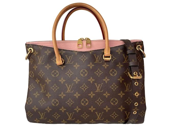 Pallas Louis Vuitton Handbags Brown Pink Cloth ref.918559 - Joli