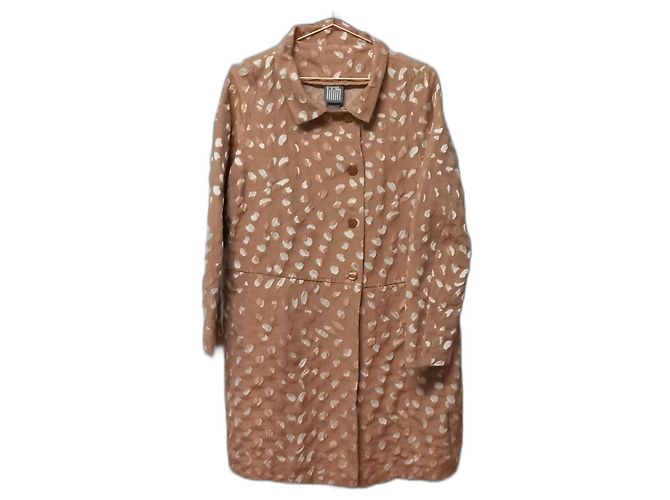 Autre Marque Casaco oversize rosa antigo com padrões de bronze