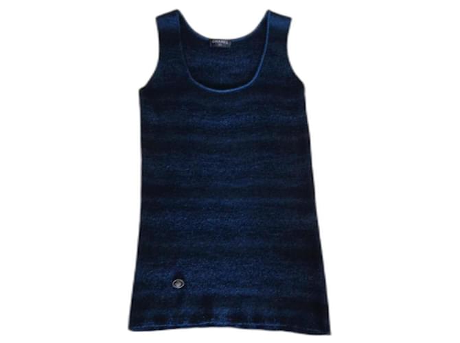 CHANEL TANK TOP Navy blue Synthetic  ref.918689