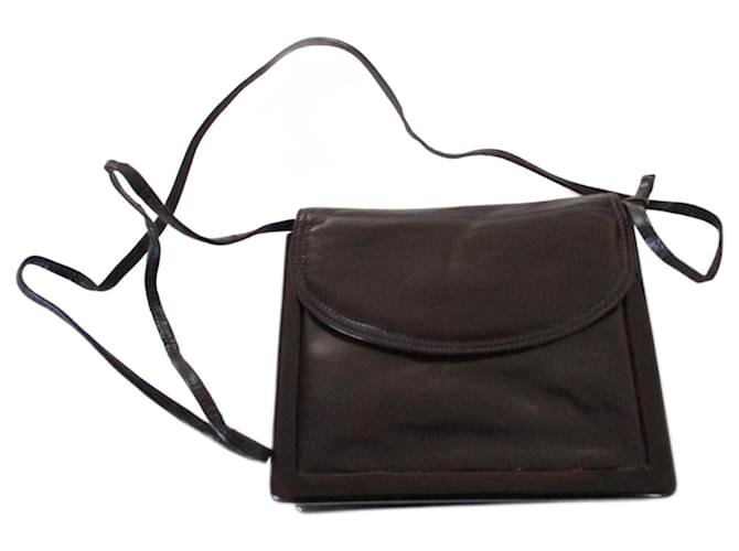 Bottega Veneta mini bag/brown leather pouch. Dark brown  ref.918666