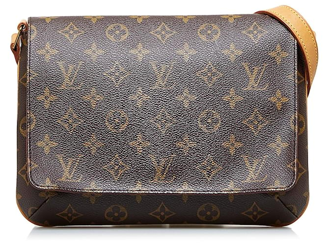 Louis Vuitton Brown Monogram Musette Tango Short Strap Cloth ref