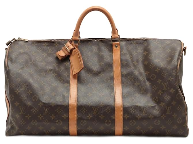 Auth LOUIS VUITTON Monogram Keepall Bandouliere 60 Travel Bag