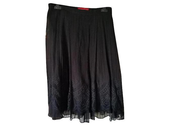 Christian Lacroix Lacroix skirt 100% silk and lace T36/38fr Black  ref.919800