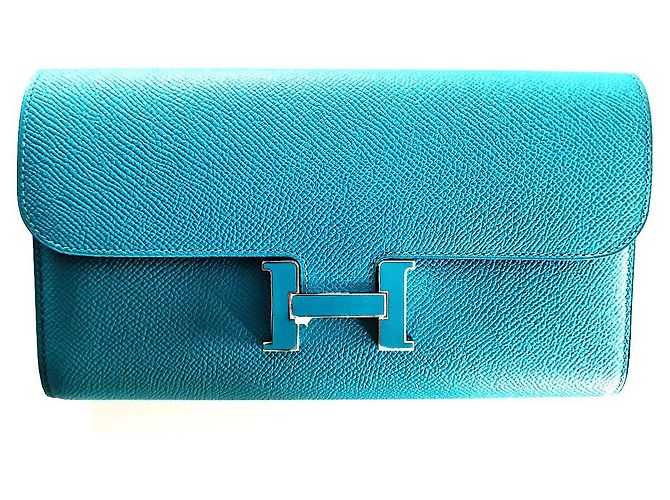 Hermès Long CONSTANCE wallet Blue