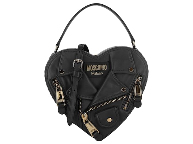 Biker leather handbag Moschino Red in Leather - 26762216