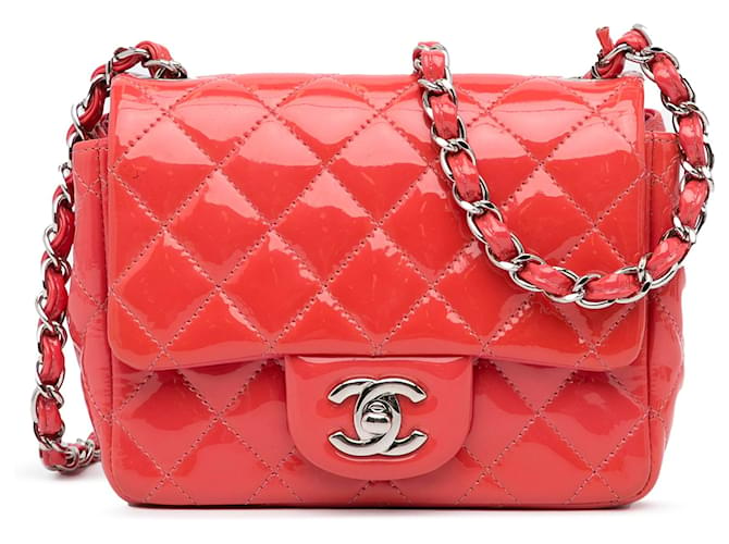 Chanel Pink Classic Patent Single Flap Leather Patent leather ref.920186 -  Joli Closet