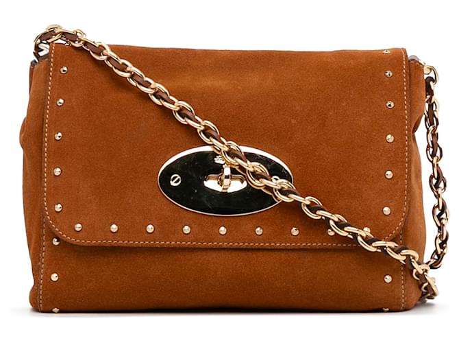 Mulberry Chain Strap Crossbody Bag in Brown