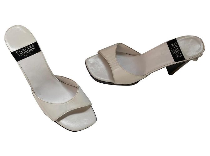 Mules Charles Jourdan in pelle bianca Bianco