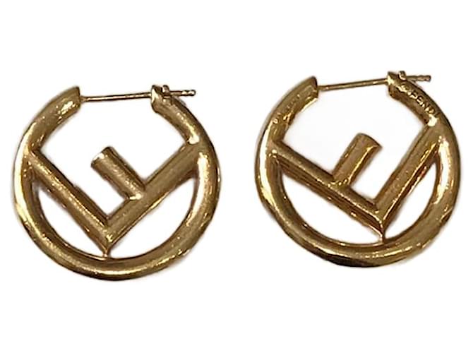 Fendi logo hot sale hoop earrings