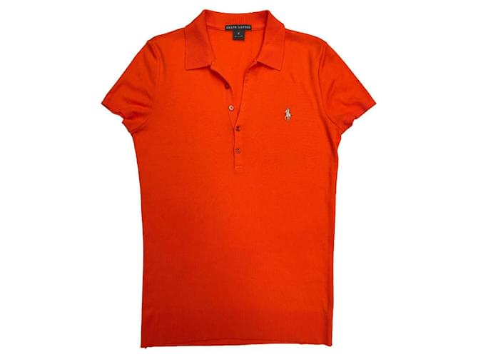 Poloshirt von Ralph Lauren Orange Baumwolle  ref.920403