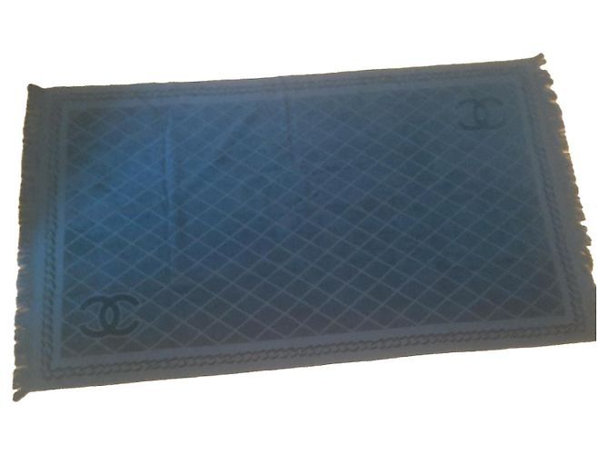 Toalla de playa Chanel Misira de algodón azul oscuro