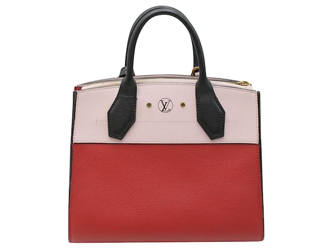 Louis Vuitton Red and Pale Pink City Steamer Hand Bag 2017 Leather  ref.920488 - Joli Closet