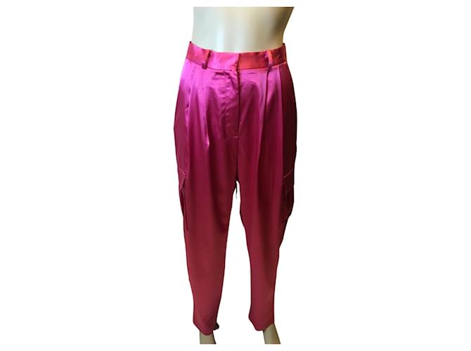 Autre Marque Pantalon cargo Recc Polyester Elasthane Rose  ref.920501