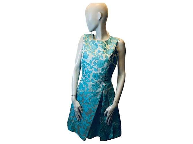 Pinko floral dress Turquoise Polyester Acrylic  ref.920505