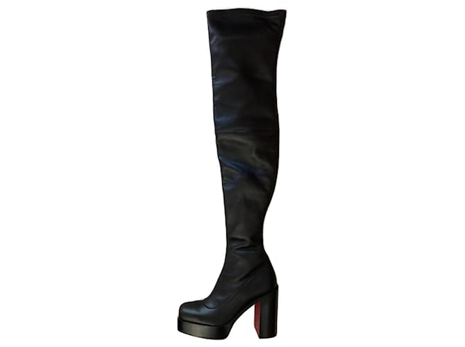 Christian Louboutin Stage boots alta 110 Black Leather  ref.920515