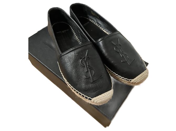 Espadrillas Saint Laurent in pelle nera 39 Nero