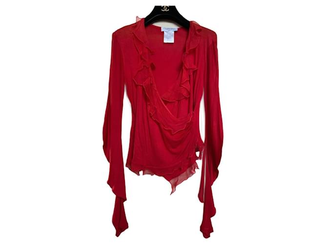 Christian Dior Heart cover Red Silk Viscose  ref.920529