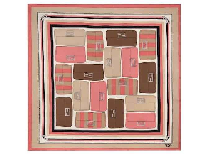 Fendi Foulard carré en twill de soie Multicolore  ref.920545