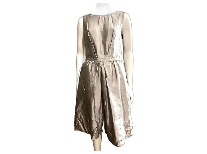 Escada Silver grey silk blend dress Silvery