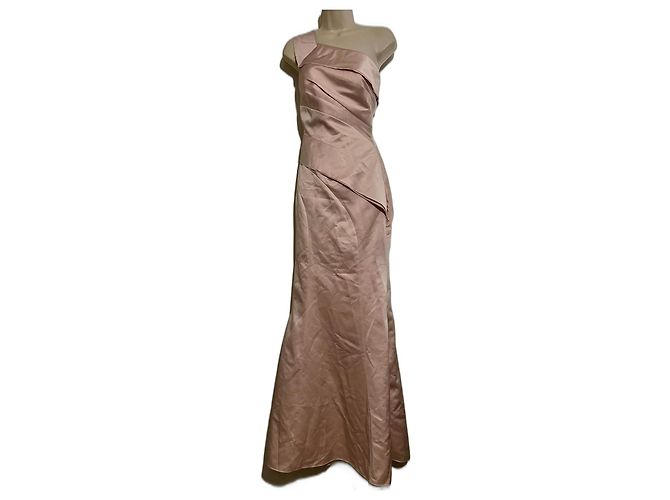 Vera Wang Einschultriges Abendkleid Pink