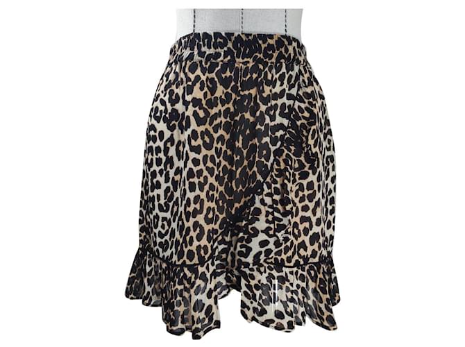 Ganni die Röcke Mehrfarben Leopardenprint Viskose  ref.920631