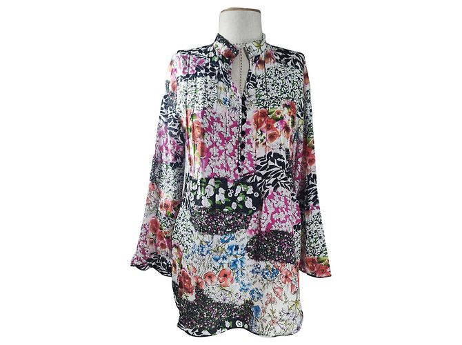 Blusa Peter Hahn floreale in misto seta e cotone Multicolore
