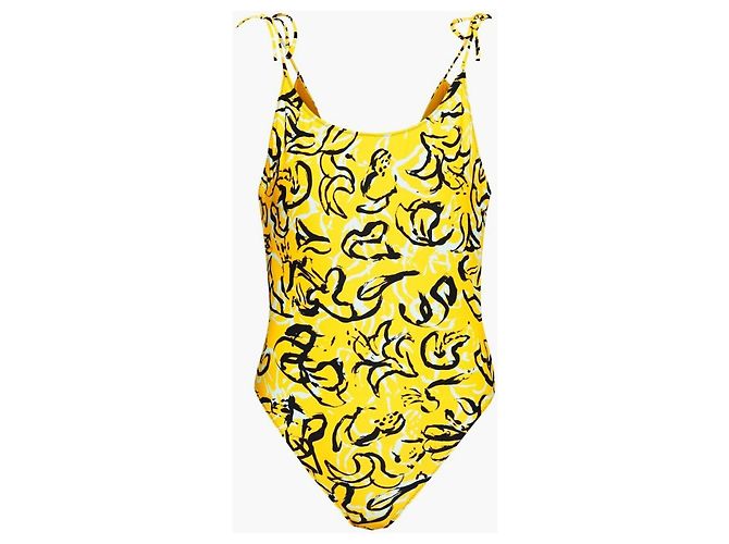 Bañador de una pieza Diane Von Furstenberg Ginny Ceylon Negro Amarillo Verde claro