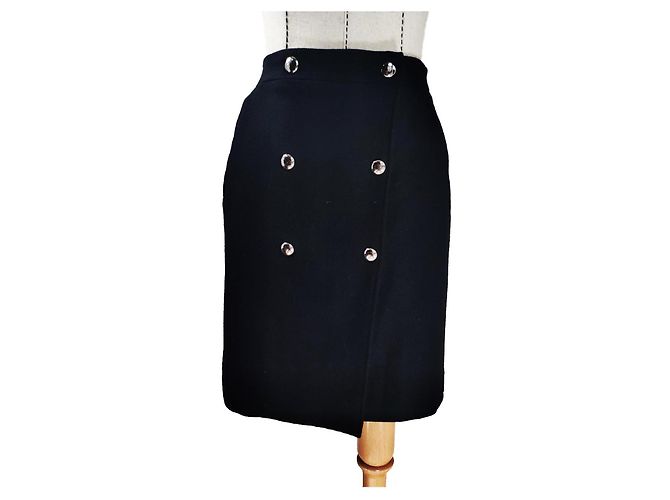 Saia envelope com botões Filippa K preta de lã Preto