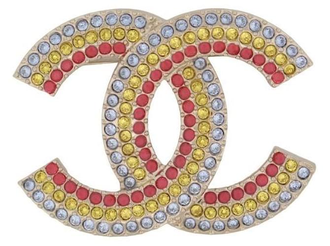 Other jewelry NEW CHANEL LOGO CC BROOCH IN MULTICOLORED STRASS