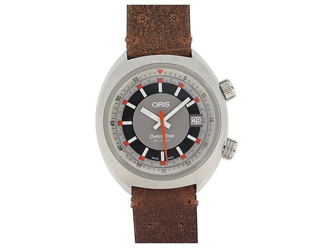 NOVO RELÓGIO DE DATA ORIS CHRONORIS 7737 Cronógrafo 39 RELÓGIO AUTOMÁTICO MM Prata
