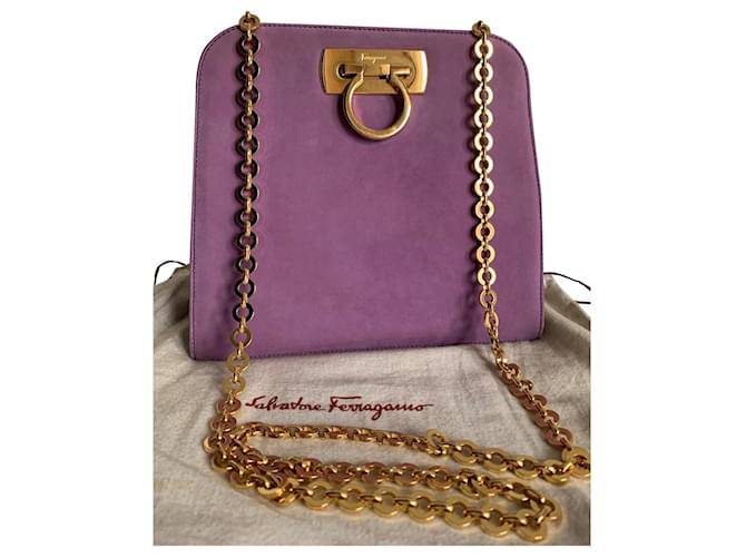 Salvatore Ferragamo Handbags Lavender Deerskin  ref.920836