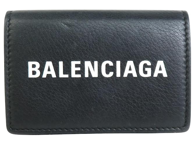 Everyday Balenciaga Cash mini wallet Black Leather  ref.920849