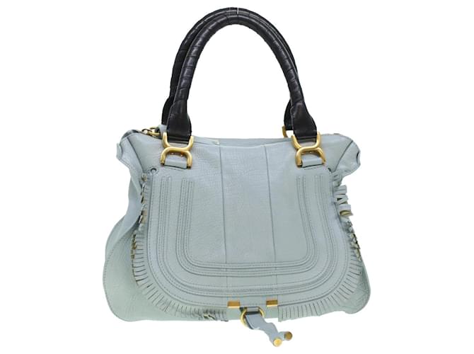 Chloé Chloe Mercy Hand Bag Leather Blue 04125665-30 Auth yk6792  ref.921305