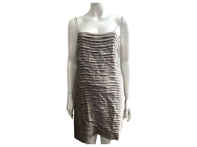 Joseph Vestido de seda com tiras em cinza claro