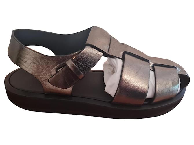The row Fisherman 's sandals Bronze Leather  ref.921402