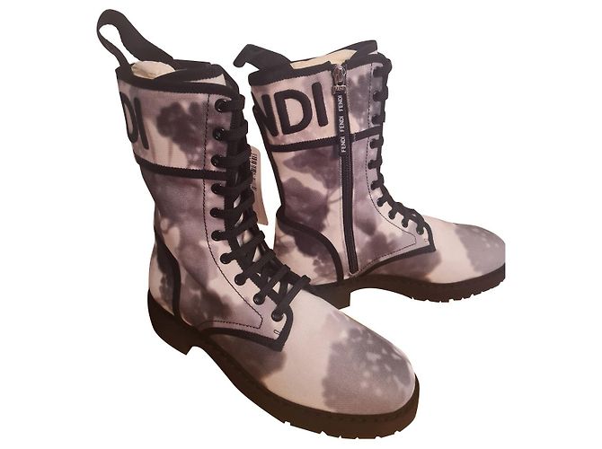 Botas Biker Fendi Shadow de Algodón 39 Multicolor