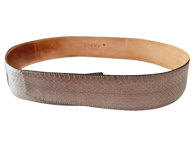 Ceinture Loewe Python Taupe 85 cm