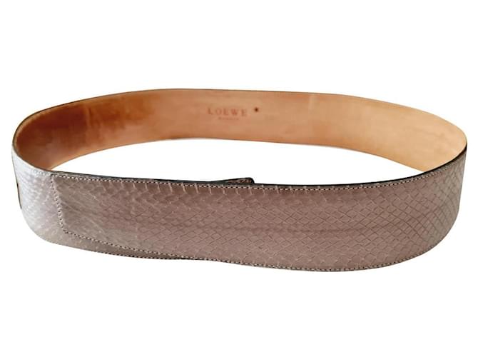 Cinto Loewe Python Taupe 85 cm