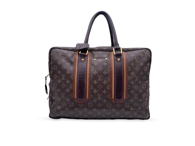 Louis Vuitton Porte Briefcase Brown Monogram Canvas Laptop Bag 